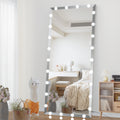 Hollywood Full Length Mirror With Lights Oversized Full Body Vanity Mirror With 3 Color Modes Lighted Large Standing Floor Mirror For Dressing Room Bedroom Hotel Touch Control,Silver,72X32 Inch Silver Aluminium