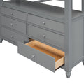 Full Size Loft Bed With Drawers And Desk, Wooden Loft Bed With Shelves Gray Old Sku:Lt001529Aae Gray Solid Wood