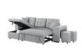 Daniel Upholstered Reversible Sectional With Pull Out Seat Light Gray Foam Linen