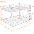 Full Xl Over Queen Metal Bunk Bed, White White Iron
