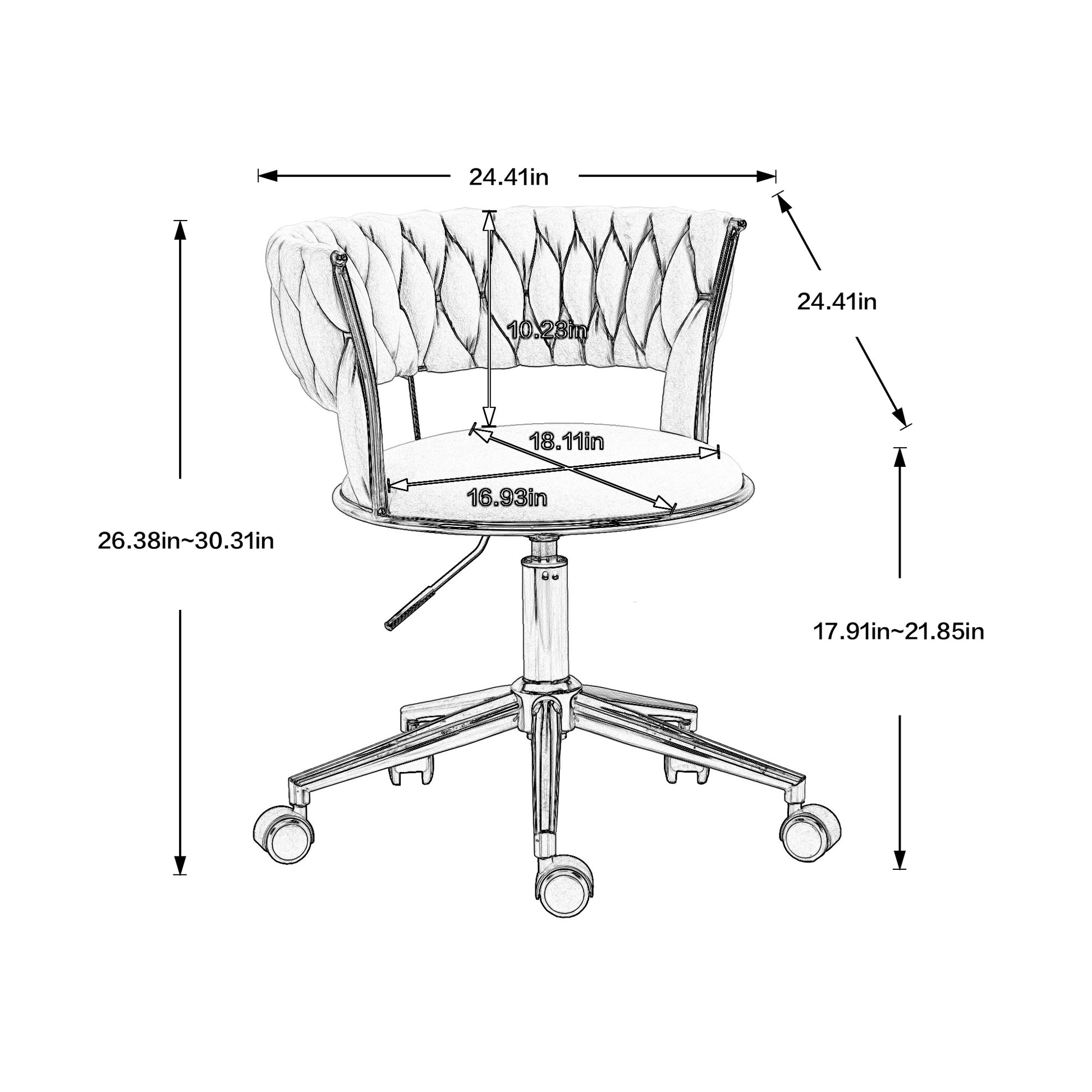 Coolmore Home Office Desk Chair, Vanity Chair, Modern Adjustable Home Computer Executive Chair Swivel Task Chair For Small Space, Living Room, Make Up, Studying Orange Polyester