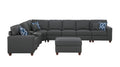 Hannah Sectional Sofa With Ottoman Dark Gray Foam Linen