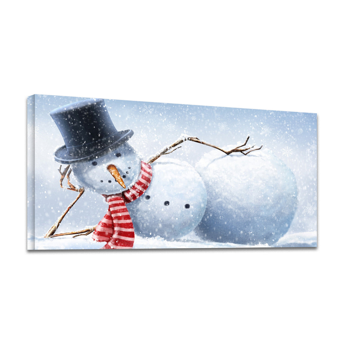 Framed Canvas Wall Art Decor Painting For Chrismas, Cute Lying Snowman Painting For Chrismas Gift, Decoration For Chrismas Eve Office Living Room, Bedroom Decor Ready To Hang Rectangle Framed Multicolor Christmas Medium 25In 32In Canvas Cultures And