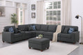 Hannah Sectional Sofa With Ottoman Dark Gray Foam Linen