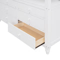 Full Size Loft Bed With Drawers And Desk, Wooden Loft Bed With Shelves White Old Sku:Lt001529Aak White Solid Wood