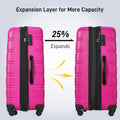 Hardshell Luggage Sets 2Pcs Bag Spinner Suitcase With Tsa Lock Lightweight 20