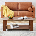 Modern And Practical Walnut Textured Coffee Tablestea Tables. The Double Layered Coffee Table Is Made Of Mdf Material. Suitable For Living Room 43.3