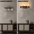 Same As W1340P206654 L001004 W3H 3 Lights Farmhouse Vanity Lights Fixture Rustic Bathroom Light Fixture Bathroom Sconce No Bulbs Walnut Black Modern Glass Iron