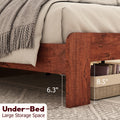 King Bed Frame Headboardwood Platform Bed Framenoise Free,No Box Spring Needed And Easy Assembly Tool,Large Under Bed Storage, Vintage Brown Box Spring Not Required King Dark Brown Wood Brown Bedroom Bed Frame Metal & Wood