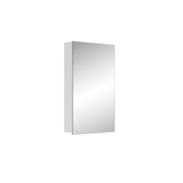 15" W X 26" H Single Door Bathroom Medicine Cabinet With Mirror, Recessed Or Surface Mount Bathroom Wall Cabinet, Beveled Edges,Silver 3 White 1 Up To 17 In 24 To 31 In Bathroom Less Than 5 Inches Engineered Wood