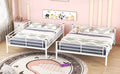 Full Xl Over Queen Metal Bunk Bed, White White Iron