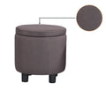 Jst Home Decor Upholstered Round Fabric Tufted Footrest 1 1 Ottoman, Ottoman With Storage For Living Room & Bedroom, Decorative Home Furniture, Brown Brown Carbon Fiber