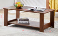Modern And Practical Walnut Textured Coffee Tablestea Tables. The Double Layered Coffee Table Is Made Of Mdf Material. Suitable For Living Room 43.3