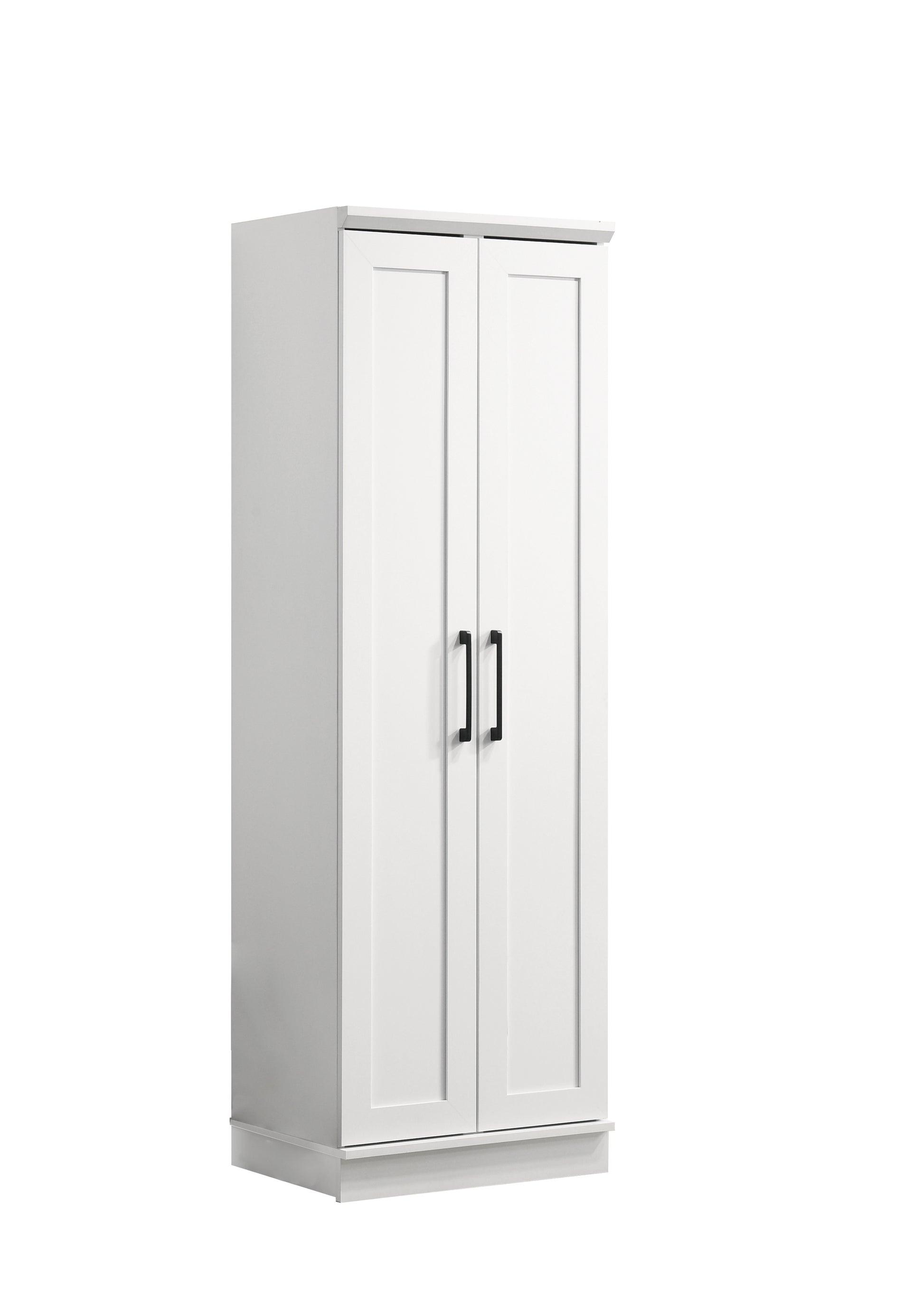 Evelyn 23" White Sleek Storage Cabinet With Framed Panel Design White Wood