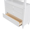 Twin Size Loft Bed With Drawers And Desk, Wooden Loft Bed With Shelves White Old Sku: Lt001530Aak White Solid Wood