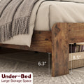 Bed Frame King Size, Wood Platform Bed Framenoise Free,No Box Spring Needed And Easy Assembly Tool,Large Under Bed Storage,Dark Brown Box Spring Not Required King Dark Brown Brown Wood Bedroom Bed Frame Metal & Wood