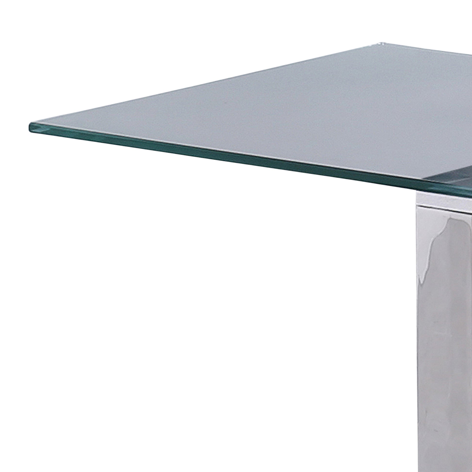 22 Inch Metal X Frame Glass Top Side Table, Silver Silver Metal