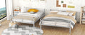 Full Xl Over Queen Metal Bunk Bed, Sliver Silver Iron