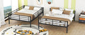 Full Xl Over Queen Metal Bunk Bed, Black Black Iron