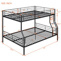 Full Xl Over Queen Metal Bunk Bed, Black Black Iron