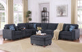 Lily Sectional Sofa With Ottoman Black Foam Chenille