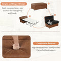 Twin Size Folding Ottoman Sleeper Bed With Mattress Convertible Guest Bed Brown Brown Foam Pu 1 Seat