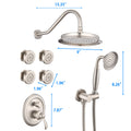 Single Handle 4 Spray Patterns Bathroom Rain Shower Faucet With Body Jet Handshower In Brushed Nickel Valve Included Brushed Nickel Brass