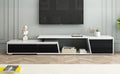 Modern, Minimalist Rectangle Extendable Tv Stand, Tv Cabinet With 2 Drawers And 1 Cabinet For Living Room, Up To 100'' White 90 Inches Or Larger Particle Board