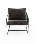 2 Chairs In 1 Box, Upholstered Hanging Armchair With Arm Pocket Metal Frame, Crushed Foam Cushions And Skin Friendly Braid For Living Room And Bedroom. Dark Gray Dark Grey Metal