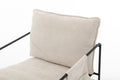 2 Chairs In 1 Box, Upholstered Hanging Armchair With Arm Pocket Metal Frame, Crushed Foam Cushions And Skin Friendly Braid For Living Room And Bedroom. Beige Color Beige Metal