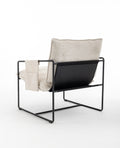 2 Chairs In 1 Box, Upholstered Hanging Armchair With Arm Pocket Metal Frame, Crushed Foam Cushions And Skin Friendly Braid For Living Room And Bedroom. Beige Color Beige Metal