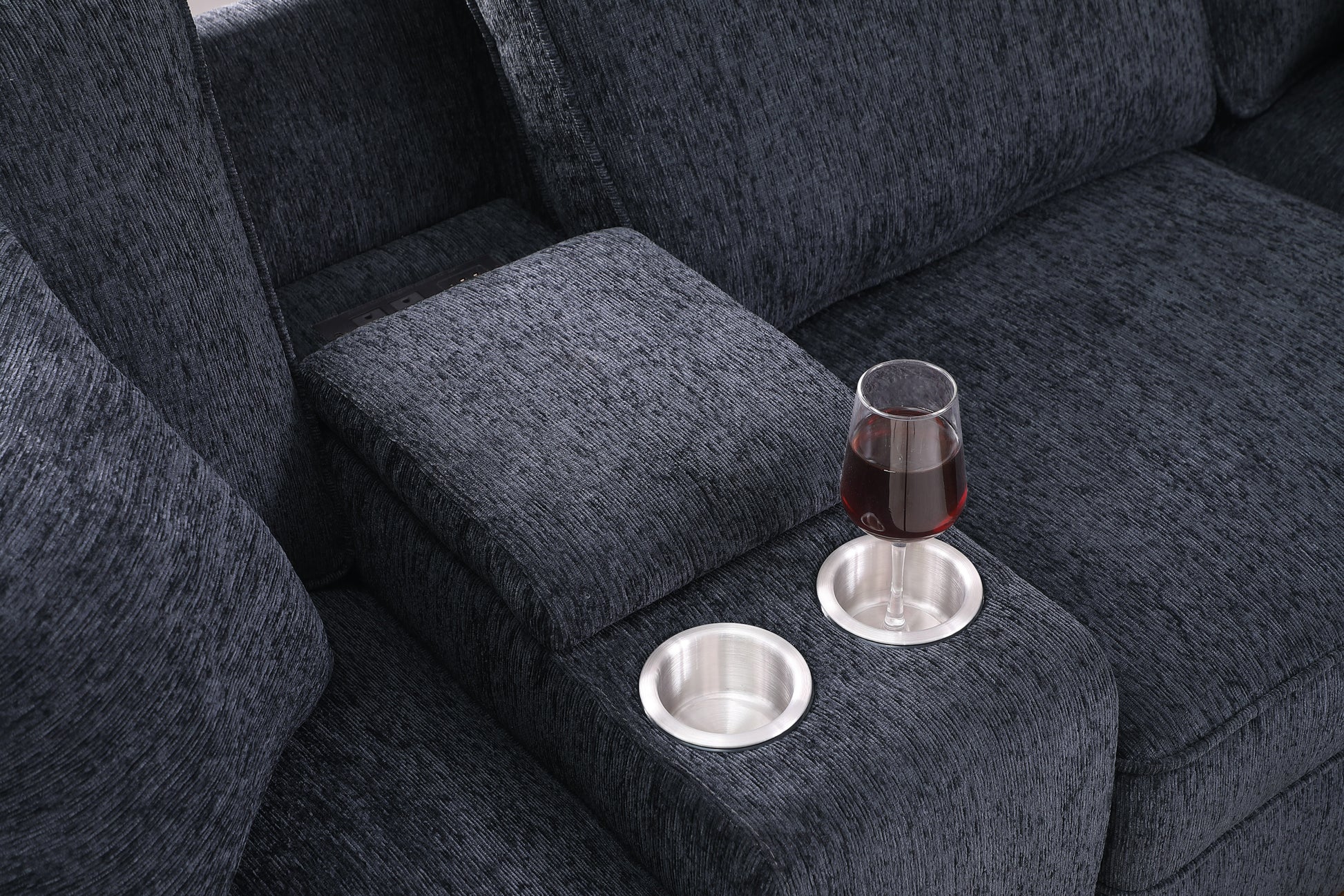 Gina Sectional Sofa With Ottoman Black Foam Chenille