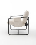 2 Chairs In 1 Box, Upholstered Hanging Armchair With Arm Pocket Metal Frame, Crushed Foam Cushions And Skin Friendly Braid For Living Room And Bedroom. Beige Color Beige Metal