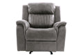 Contemporary Manual Motion Glider Recliner Chair 1Pc Living Room Furniture Slate Blue Blue Grey Faux Leather Primary Living Space Cushion Back Contemporary,Modern Pillow Top Arms Faux Leather