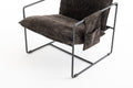 2 Chairs In 1 Box, Upholstered Hanging Armchair With Arm Pocket Metal Frame, Crushed Foam Cushions And Skin Friendly Braid For Living Room And Bedroom. Dark Gray Dark Grey Metal