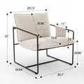 2 Chairs In 1 Box, Upholstered Hanging Armchair With Arm Pocket Metal Frame, Crushed Foam Cushions And Skin Friendly Braid For Living Room And Bedroom. Beige Color Beige Metal