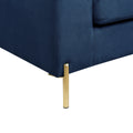 Shannon Velvet Sectional Sofa With Chaise Blue Foam Velvet