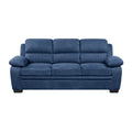 Comfortable Plush Seating Sofa 1Pc Modern Blue Textured Fabric Channel Tufting Solid Wood Frame Living Room Furniture Blue Wood Primary Living Space Contemporary Pillow Top Arms Solid Wood