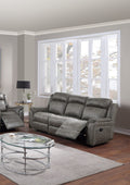 Contemporary Manual Motion Sofa 1Pc Couch Living Room Furniture Slate Blue Blue Grey Faux Leather Metal Primary Living Space Cushion Back Contemporary Pillow Top Arms Faux Leather 3 Seat