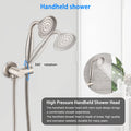 Single Handle 4 Spray Patterns Bathroom Rain Shower Faucet With Body Jet Handshower In Brushed Nickel Valve Included Brushed Nickel Brass