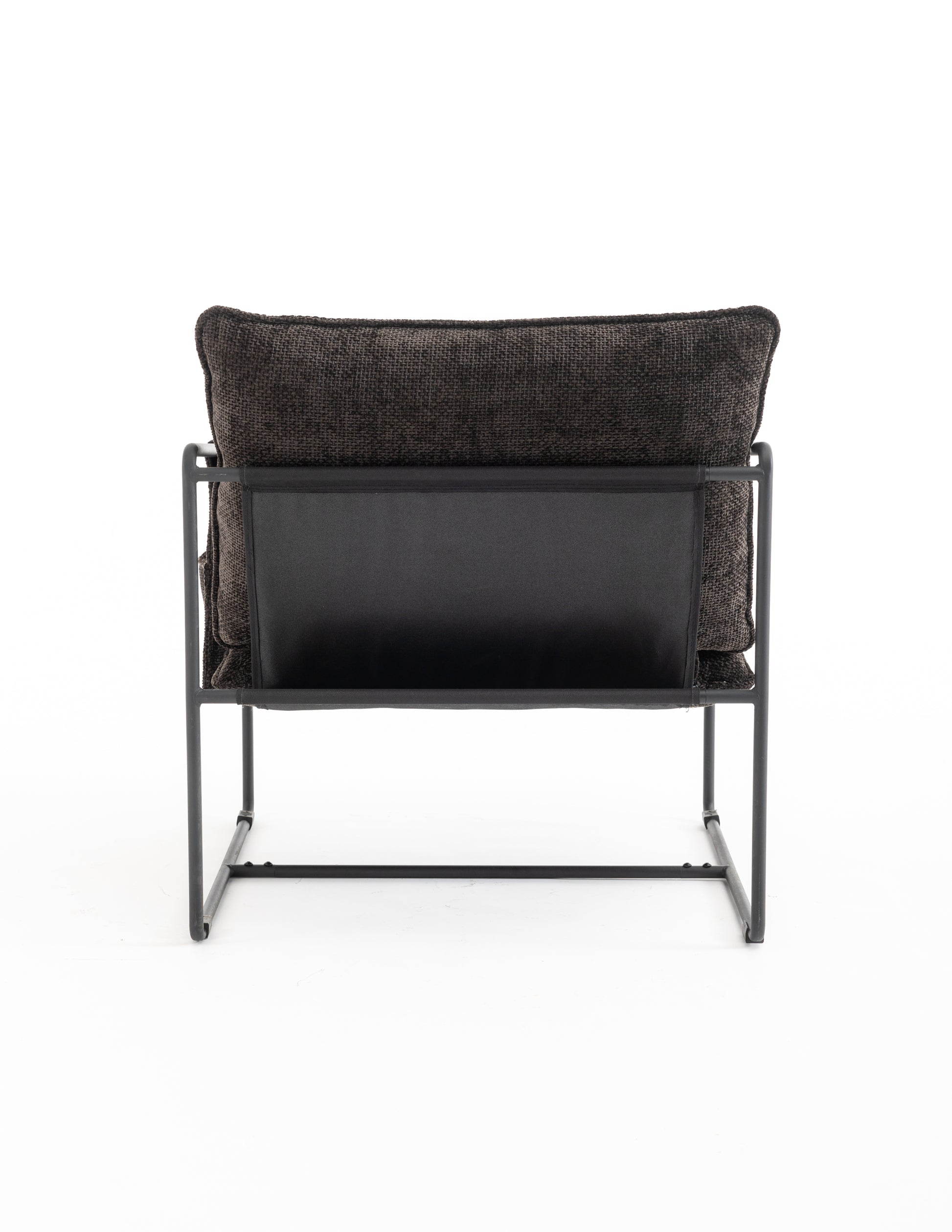 2 Chairs In 1 Box, Upholstered Hanging Armchair With Arm Pocket Metal Frame, Crushed Foam Cushions And Skin Friendly Braid For Living Room And Bedroom. Dark Gray Dark Grey Metal