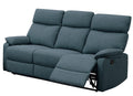 Dark Blue Burlap Fabric Recliner Motion Sofa 1Pc Couch Manual Motion Sofa Living Room Furniture Dark Blue Metal Primary Living Space Cushion Back Contemporary,Modern Pillow Top Arms Fabric 3 Seat