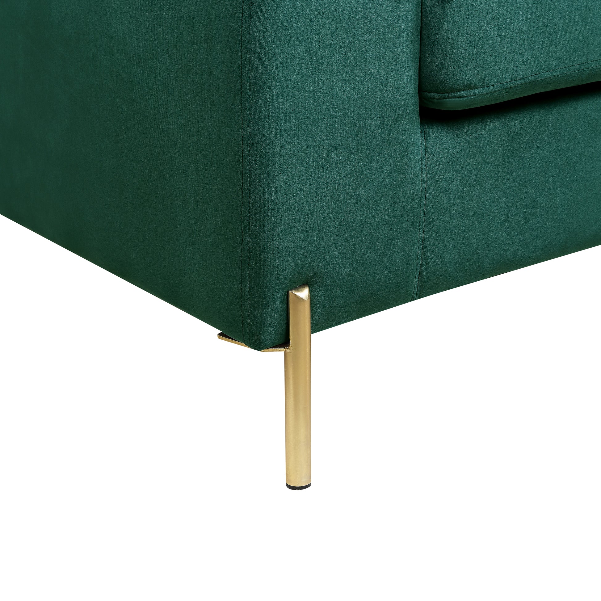 Shannon Velvet Sectional Sofa With Chaise Green Foam Velvet