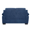 Comfortable Plush Seating Loveseat 1Pc Modern Blue Textured Fabric Channel Tufting Solid Wood Frame Living Room Furniture Blue Wood Primary Living Space Contemporary Pillow Top Arms Solid Wood