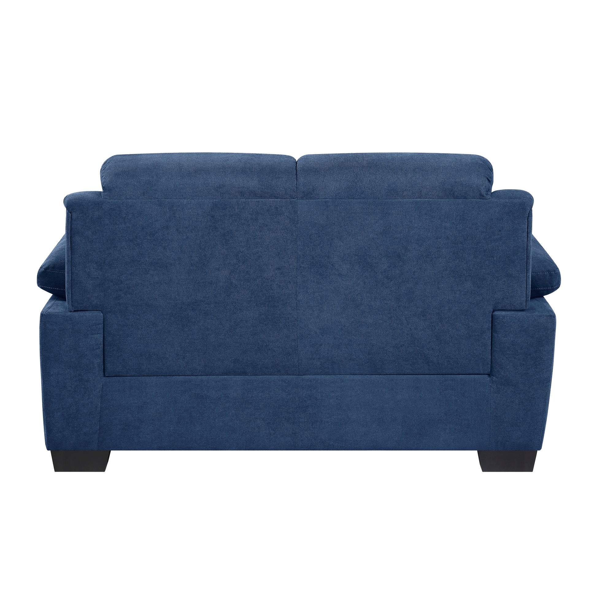 Modern Living Room 3Pc Sofa Set Plush Comfortable Sofa Loveseat Chair Blue Textured Fabric Channel Tufting Solid Wood Furniture Blue Polyester Wood Primary Living Space Contemporary Pillow Top Arms Solid Wood 6 Seat