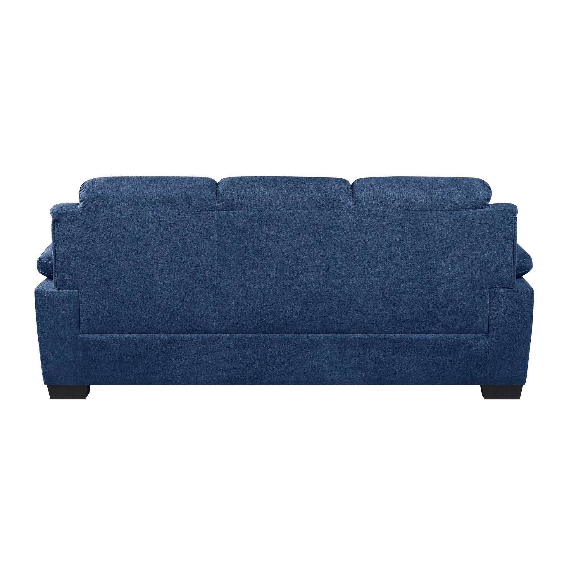 Comfortable Plush Seating Sofa 1Pc Modern Blue Textured Fabric Channel Tufting Solid Wood Frame Living Room Furniture Blue Wood Primary Living Space Contemporary Pillow Top Arms Solid Wood