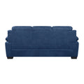 Modern Living Room 2Pc Sofa Set Plush Comfortable Sofa Loveseat Set Blue Textured Fabric Channel Tufting Solid Wood Furniture Blue Polyester Wood Primary Living Space Contemporary Pillow Top Arms Solid Wood 5 Seat