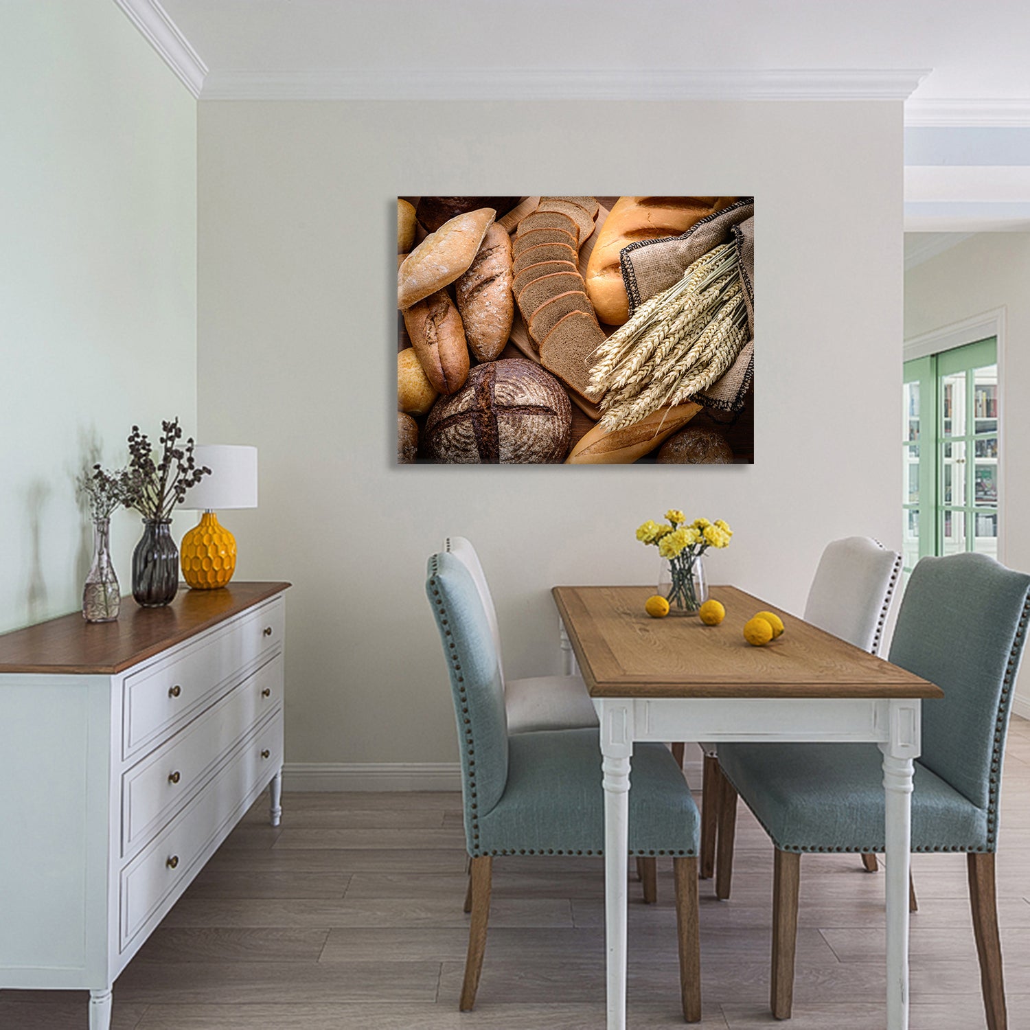 Framed Canvas Wall Art Decor Bread Painting, Still Life Bread Painting Decoration For Restrant, Kitchen, Dining Room, Office Living Room, Bedroom Decor Ready To Hang Rectangle Framed Multicolor Oversized 41In Canvas Food&Beverage