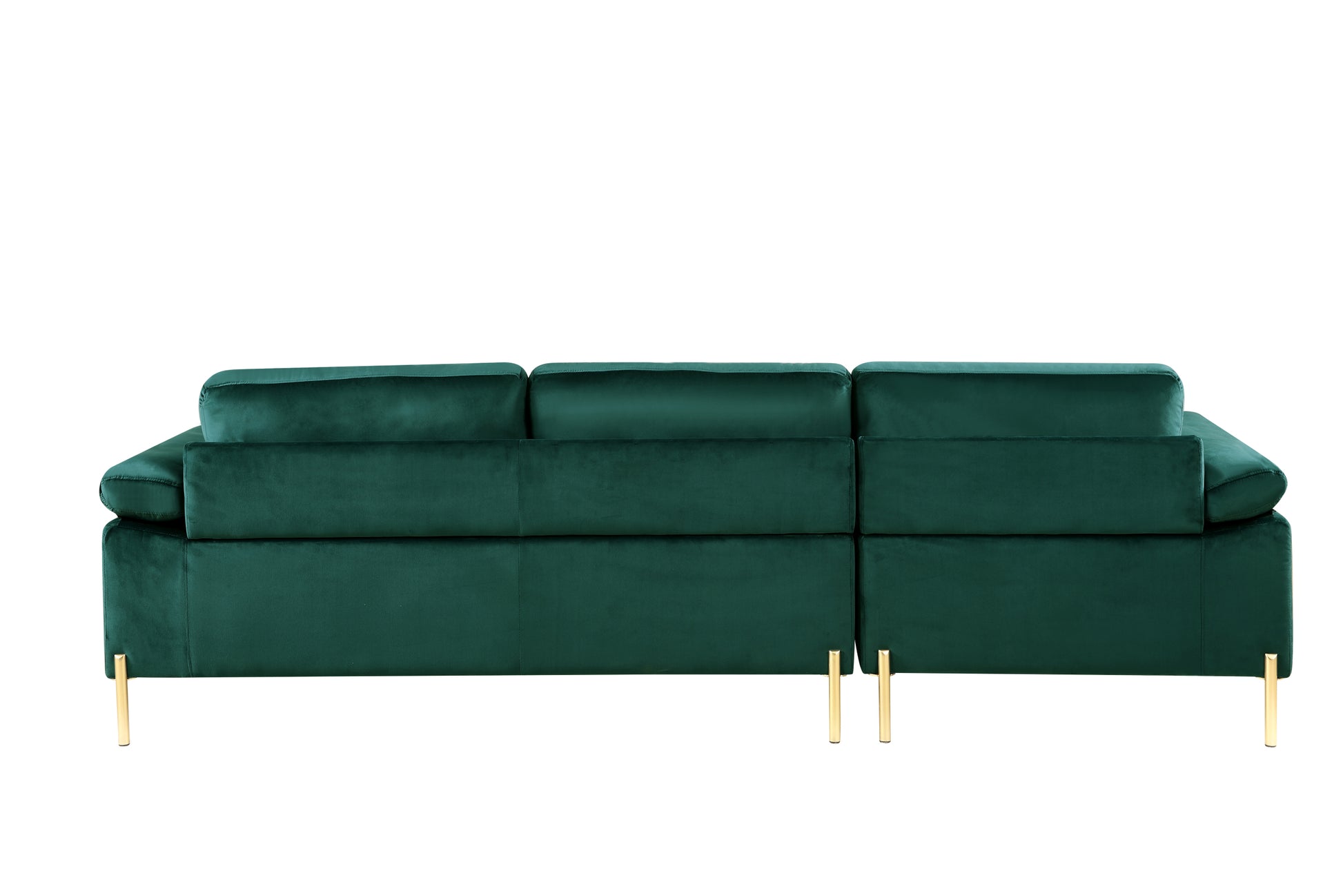 Shannon Velvet Sectional Sofa With Chaise Green Foam Velvet