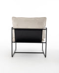 2 Chairs In 1 Box, Upholstered Hanging Armchair With Arm Pocket Metal Frame, Crushed Foam Cushions And Skin Friendly Braid For Living Room And Bedroom. Beige Color Beige Metal